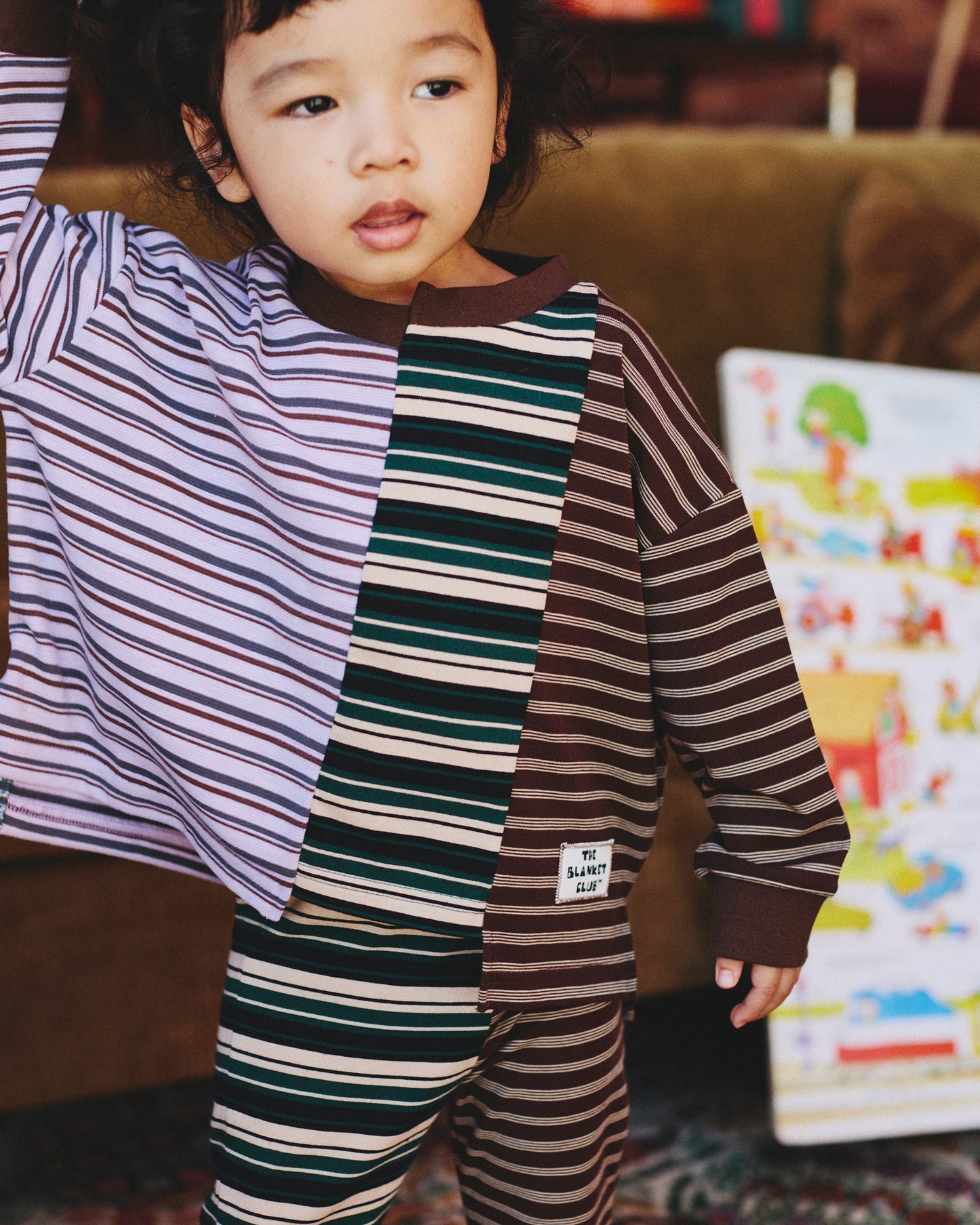 【予約商品】Patchwork Stripe Long Sleeve T-shirt